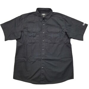 SOG‎ Tactical Short Sleeve Button Up Shirt Work Ripstop Black Mens Large